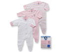 Girls 3pk Snap Front Sleep 'n Play